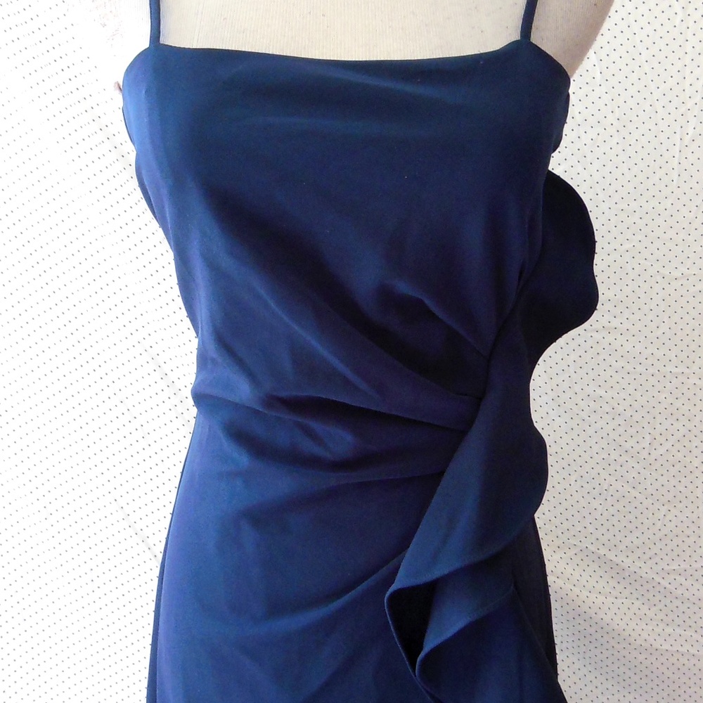 NEW BARDOT Navy Rona RUFFLE Sleeveless Midi Dress - Picture 11 of 13